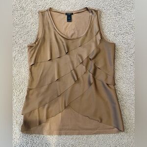 ANN TAYLOR Flowy Silk Ruffled Sleeveless Tank Top